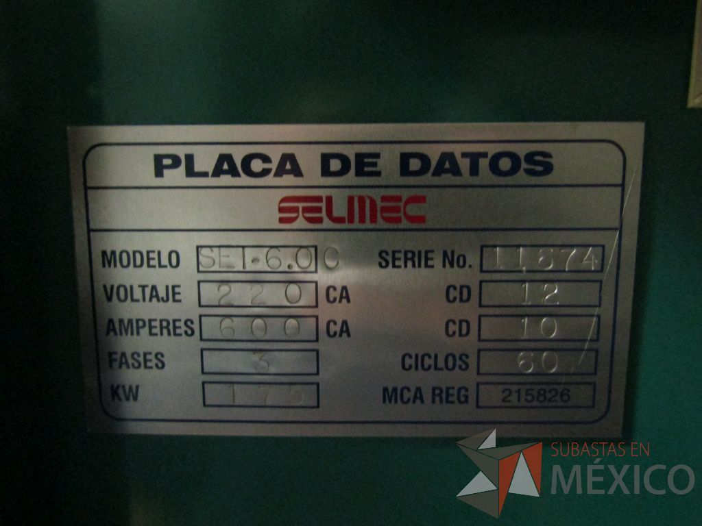 Lote 002 - Planta de emergencia Selmec con Motor Cummins, 175 KW, 219 KVA - Imagen 5