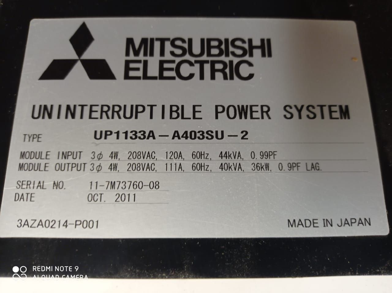 INV 094 - UPS, Modelo: UP1133A-A403SU-2, Marca: Mitsubishi Electric y Mando de baterías - Imagen 23