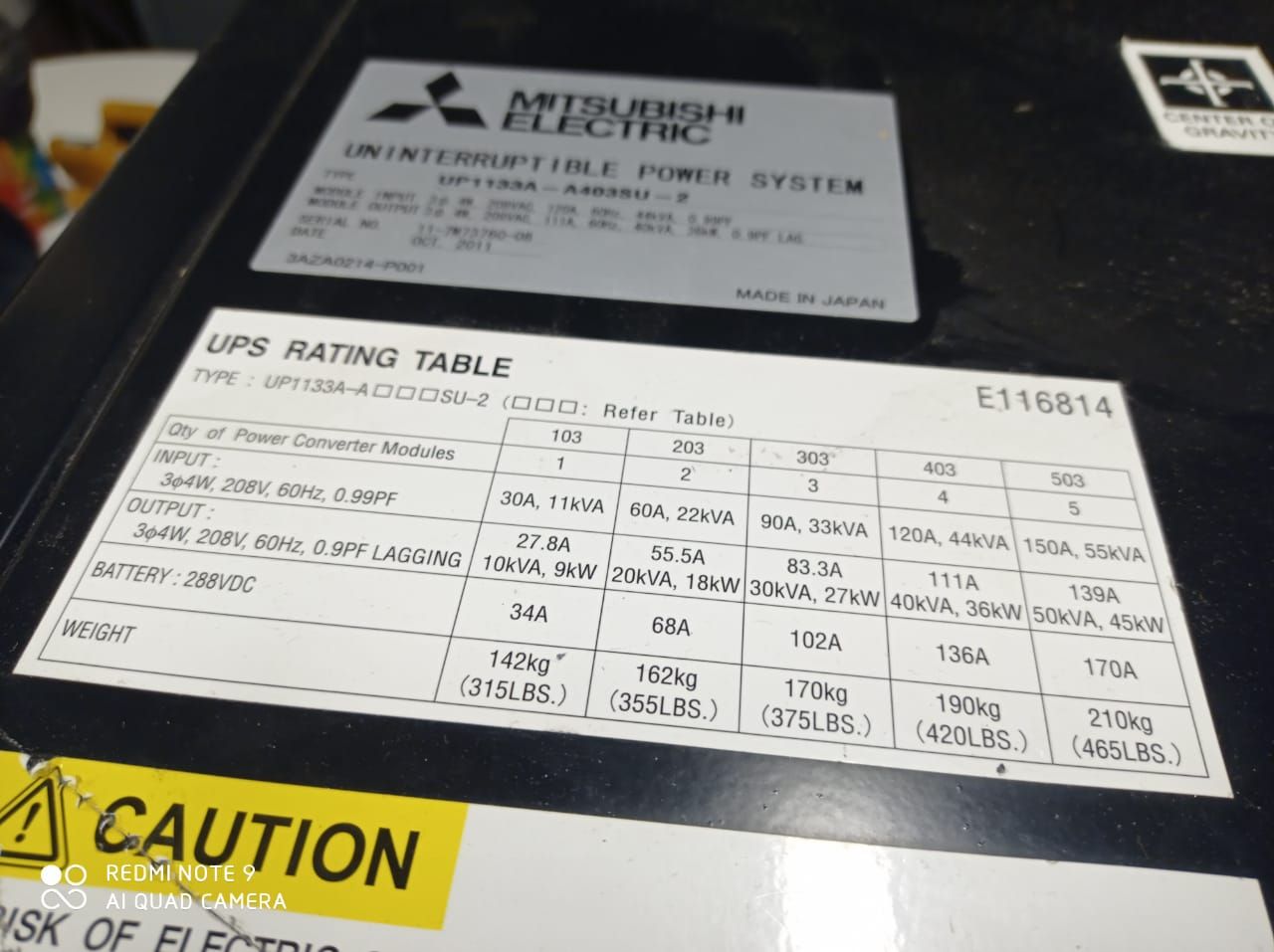 INV 094 - UPS, Modelo: UP1133A-A403SU-2, Marca: Mitsubishi Electric y Mando de baterías - Imagen 31