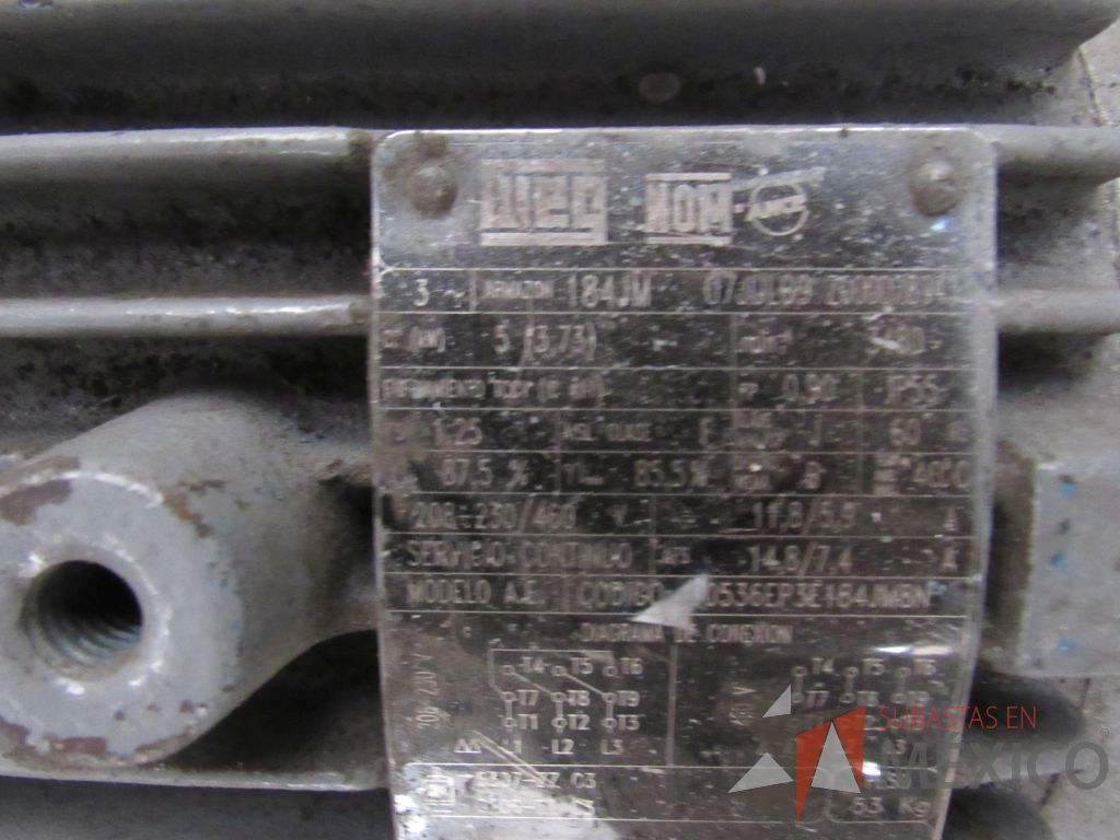 Lote 029 - 2 Motores CP 5,0 Marc: WEG, Modelo: 184JM - Imagen 9