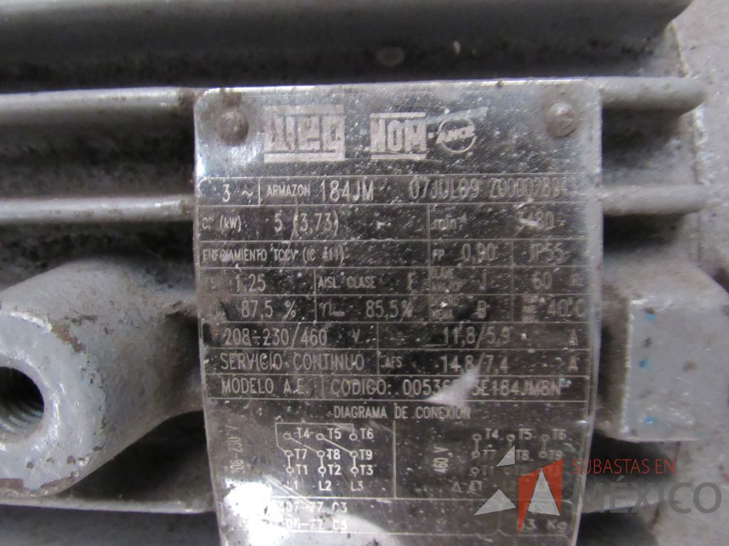 Lote 029 - 2 Motores CP 5,0 Marc: WEG, Modelo: 184JM - Imagen 10