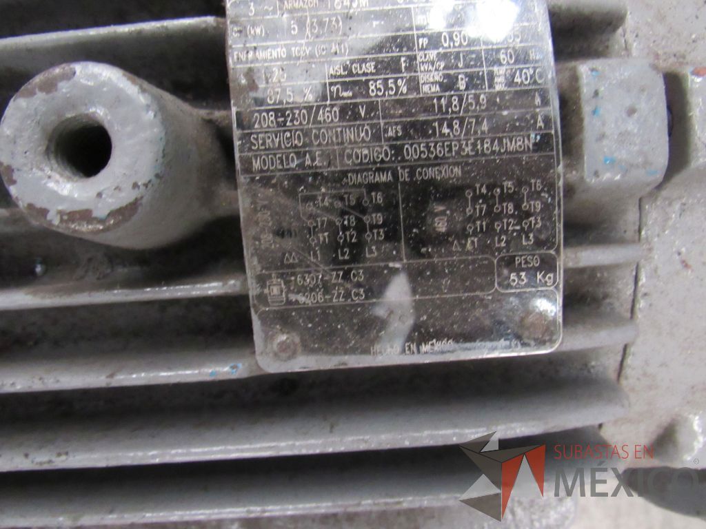 Lote 029 - 2 Motores CP 5,0 Marc: WEG, Modelo: 184JM - Imagen 12