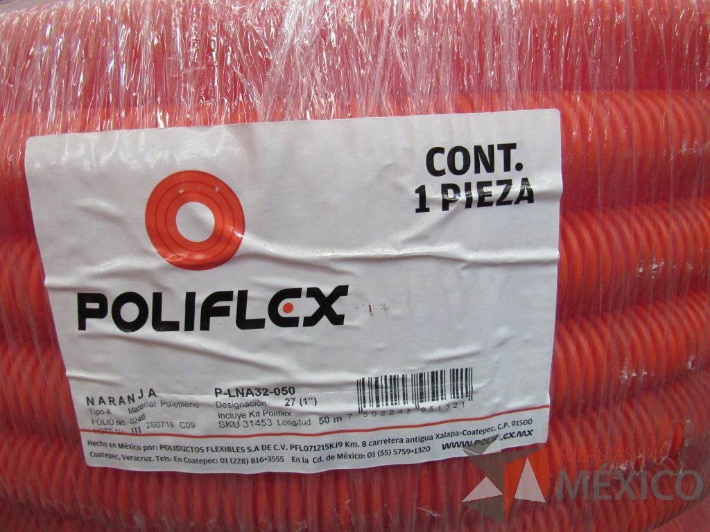Lote 263 - 750 Metros poliducto flex naranja, 1000 Metros de poliductos rigido naranja... - Imagen 2