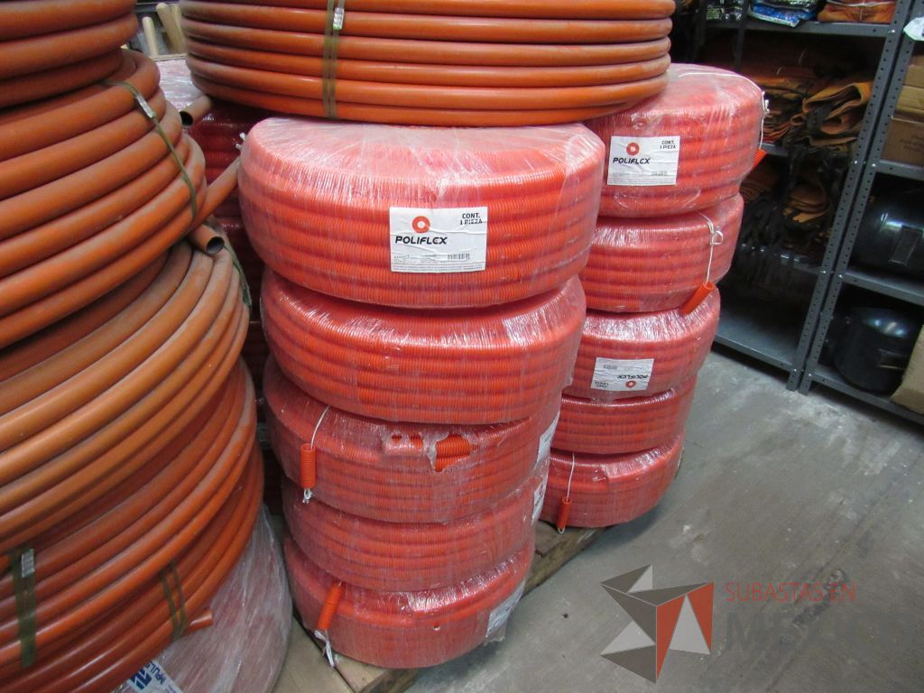 Lote 263 - 750 Metros poliducto flex naranja, 1000 Metros de poliductos rigido naranja...