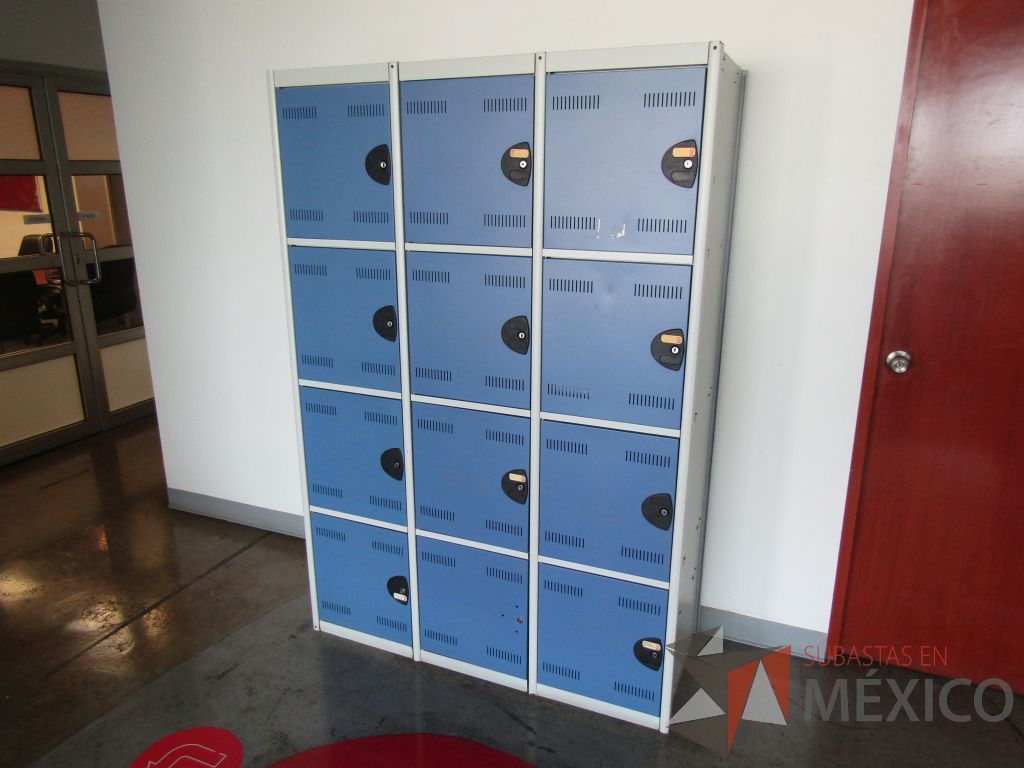 Lote 065 - Locker métalico con 12 puertas color azul con blanco - Imagen 3