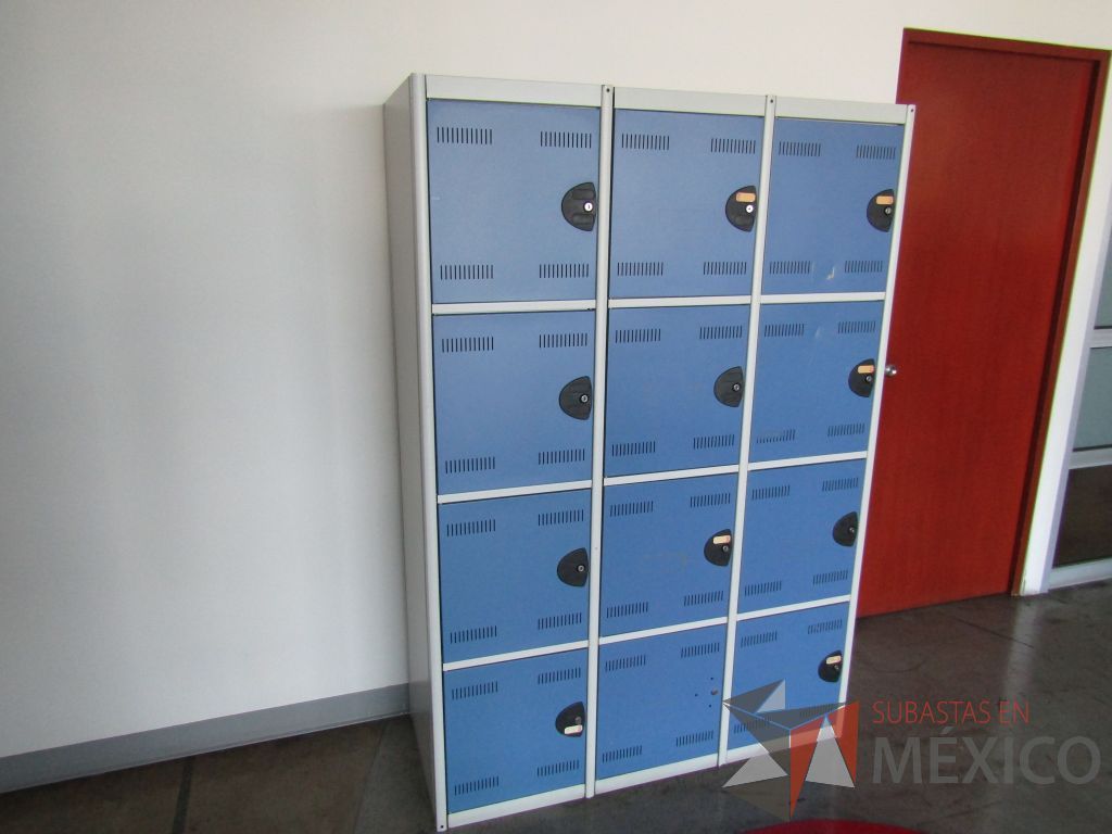 Lote 065 - Locker métalico con 12 puertas color azul con blanco - Imagen 4