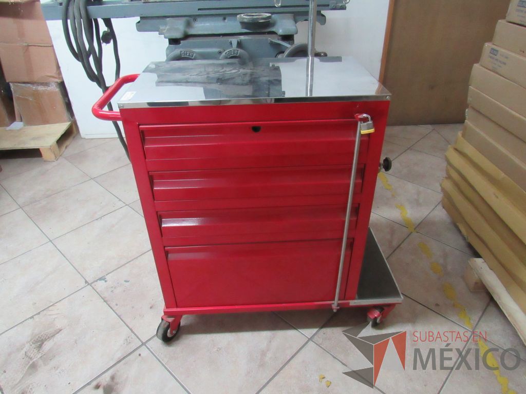Lote 015 - Porta herramientas con ruedas y 4 cajones color rojo - Imagen 2