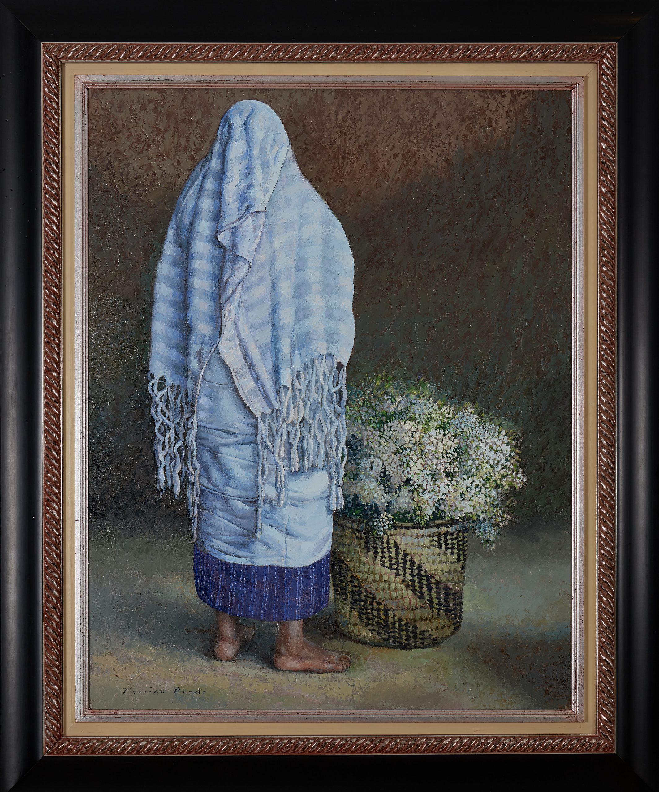 Lote 008 – TORRICO PRADO – India con Florero – Óleo sobre Tela