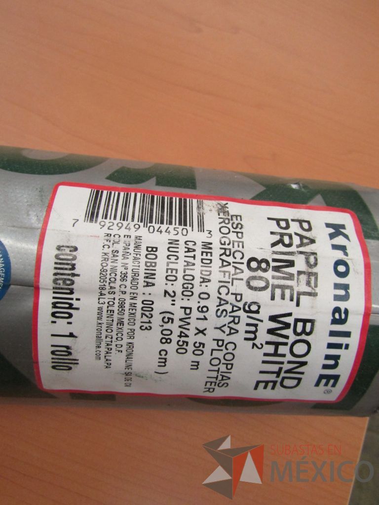 Lote 087 - 5 Extinguidores de CO2 de 9 KGS y 8 Papel para Ploter - Imagen 13