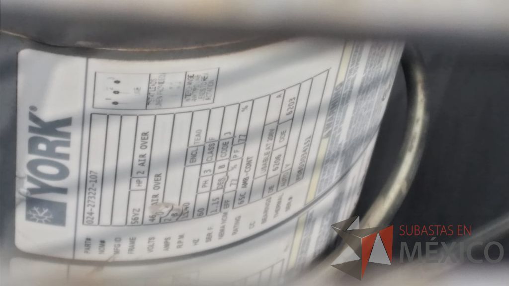 Lote 001 - Aire acondicionado YORK, Modelo: YPAL050CFC46BBDX, 50 TR, con 4 ventiladores. - Imagen 142