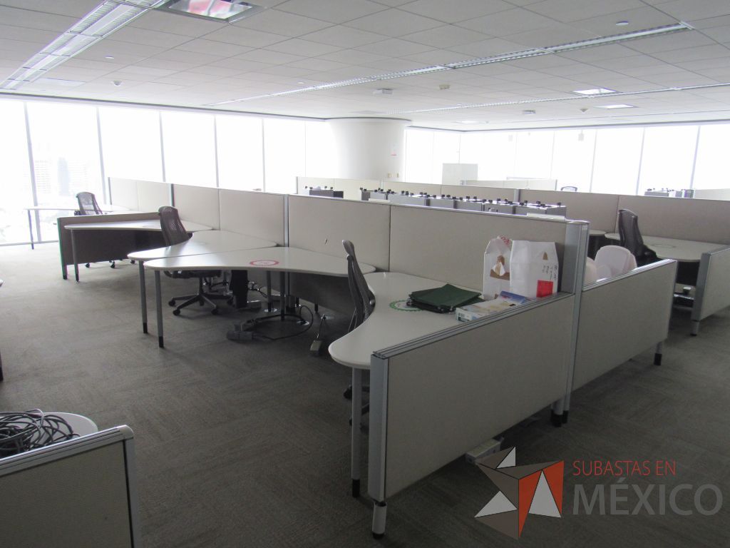 Lote 0309 - Estación de trabajo para 12 personas con cubiertas mampara metálica color beige y 12 archiveros móviles de 2 cajones - Imagen 7