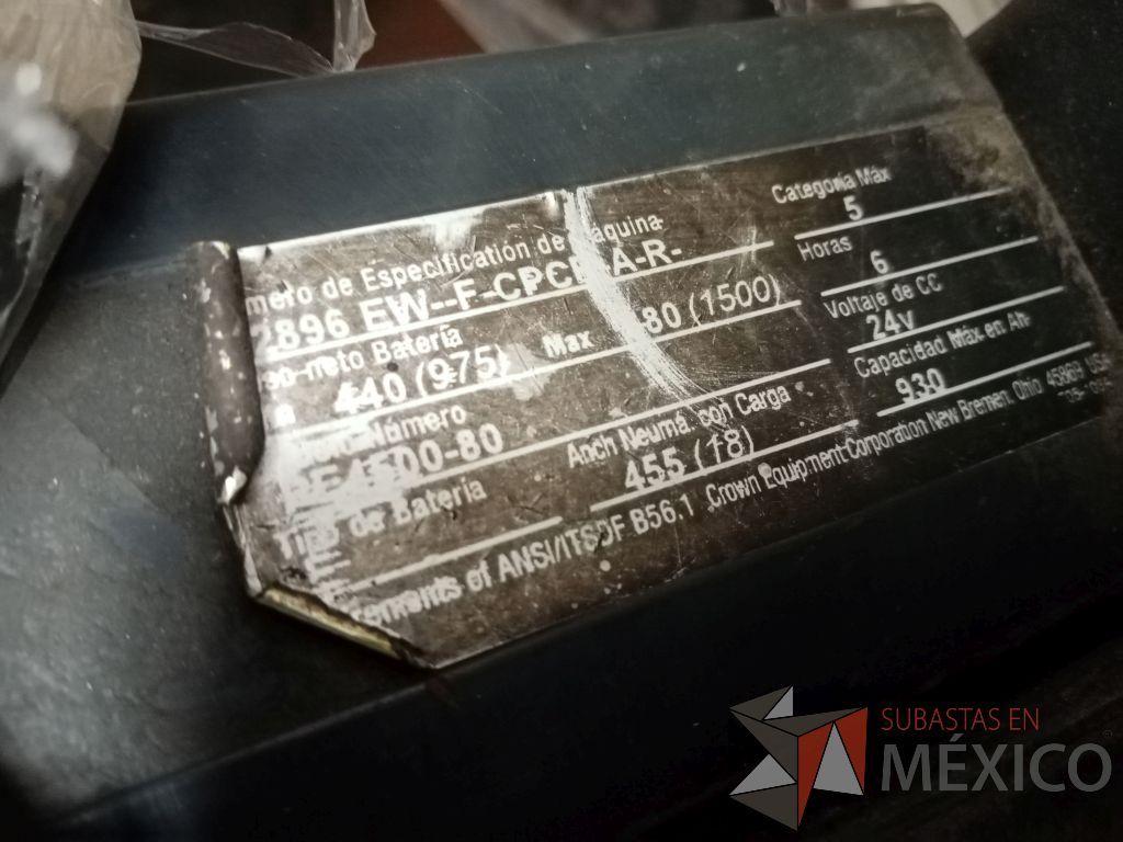 Lote 019 - Transpaleta eléctrica Crown, PE4500-80-28-96, Año: 2012 - Imagen 17