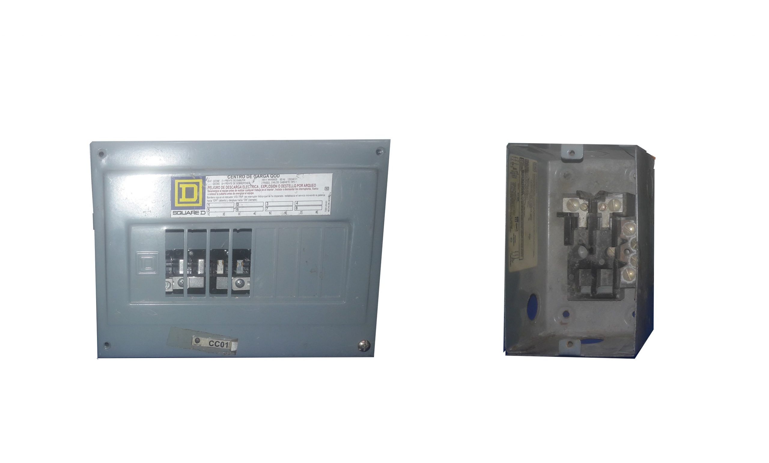 Lote 085 – 1 Gabinete del interruptor automatico SD con pastilla QO 2X100, 2 Centros de carga SD QO8 y 1 Centro de carga SD QO2 usados - Imagen 5