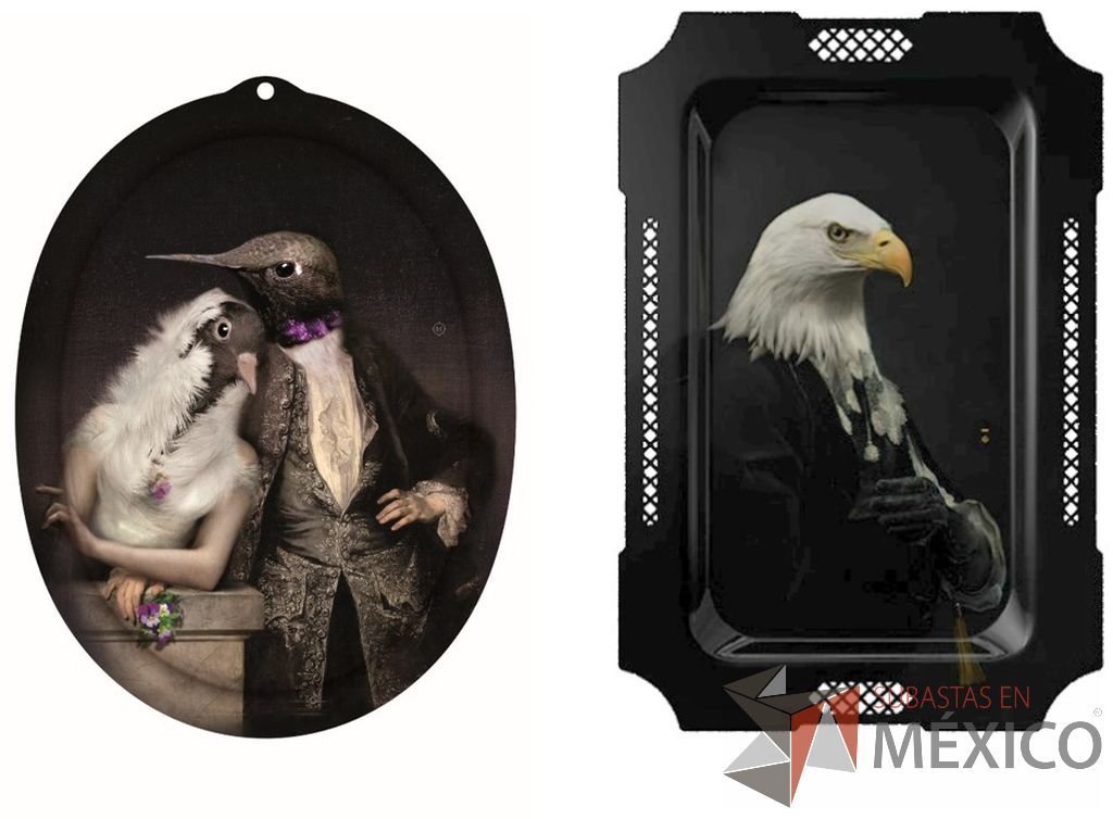 Lote 025 - Charola Le Boudoir The Lovebirds y Plateaux Les Fables L'Aigle