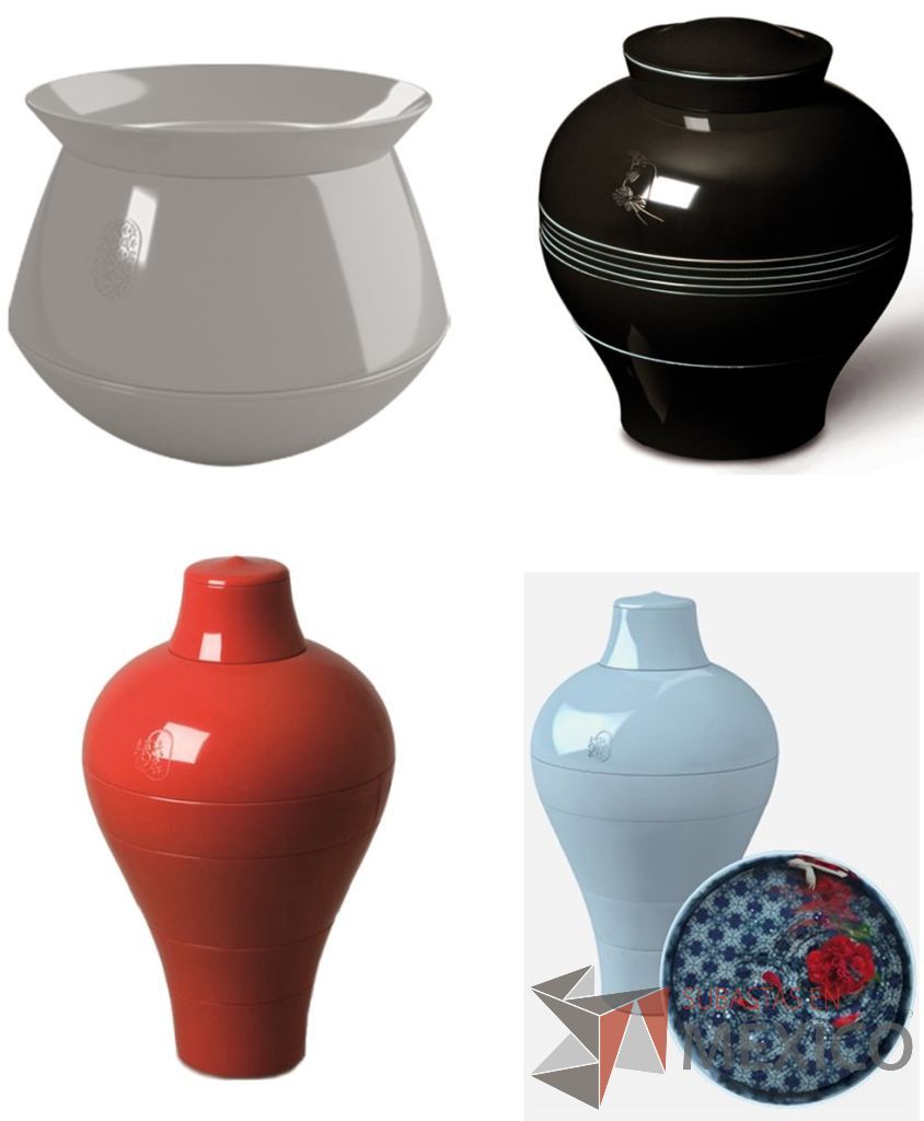 Lote 037 - Set de Mesa Luso Beige / D'Antan, Yuan Negro 8 piezas apilables, Ming Rojo 6 piezas apilables y Ming Abysses Azul Claro