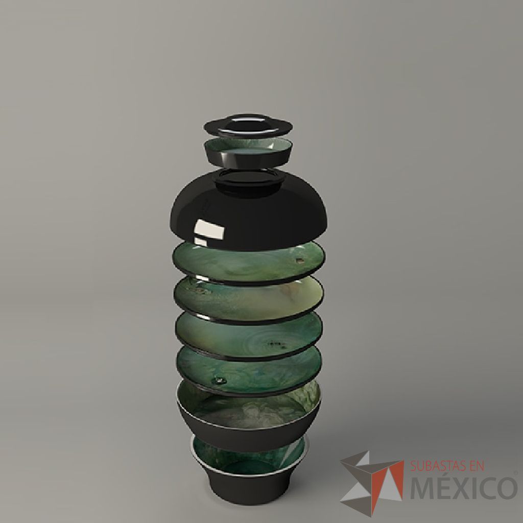 Lote 037 - Set de Mesa Luso Beige / D'Antan, Yuan Negro 8 piezas apilables, Ming Rojo 6 piezas apilables y Ming Abysses Azul Claro - Imagen 6