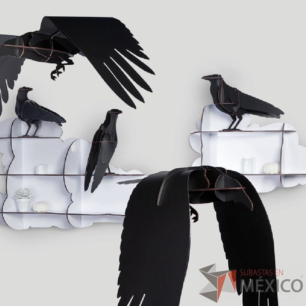 Lote 036 - Figura Decorativa The Ravens Adam Negro y Repisa Cirrus Blanco - Imagen 3