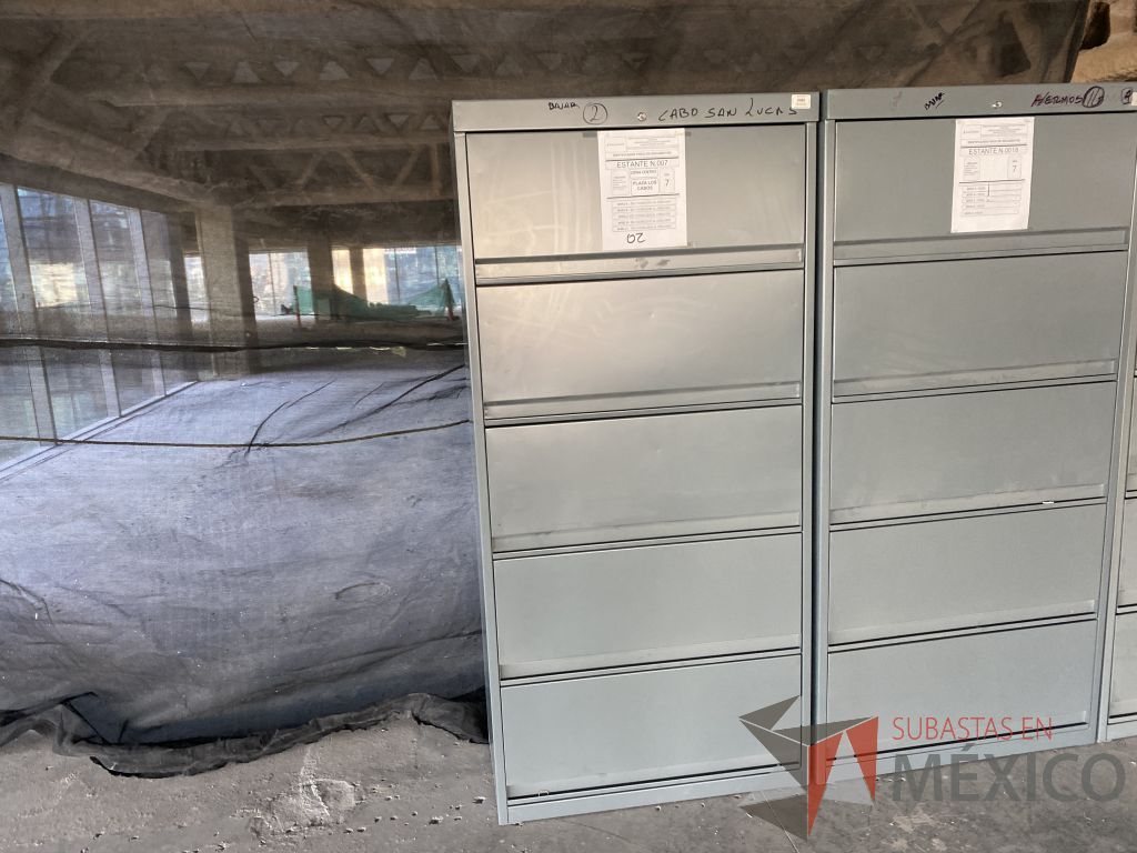 Lote 094 - Archivero metálico horizontal de 2 cajones color gris