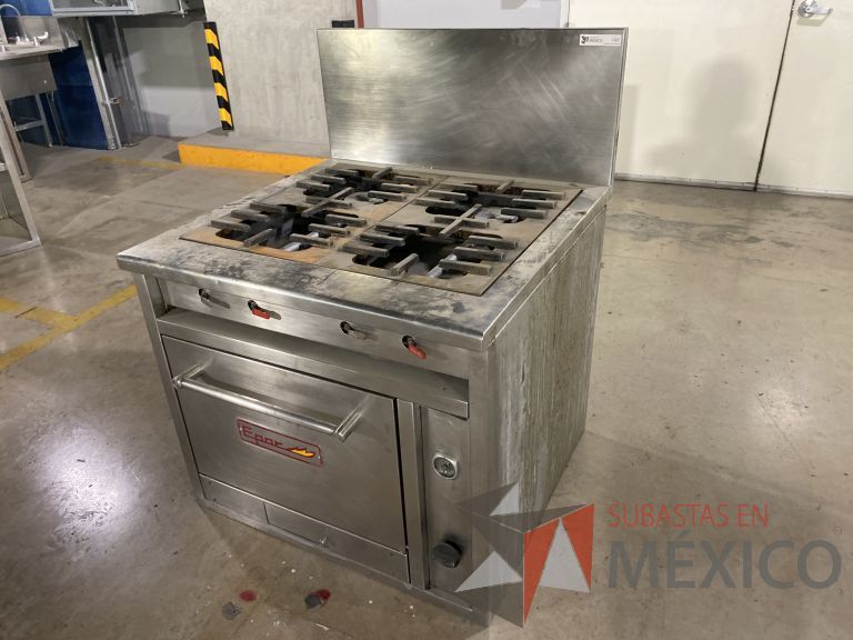 Lote 008 - Estufa de acero con 4 quemadores y horno - Imagen 5
