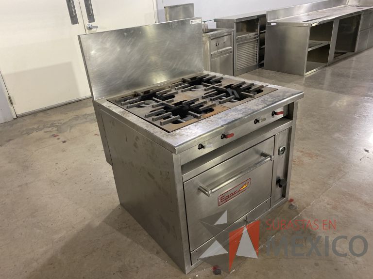 Lote 008 - Estufa de acero con 4 quemadores y horno - Imagen 6