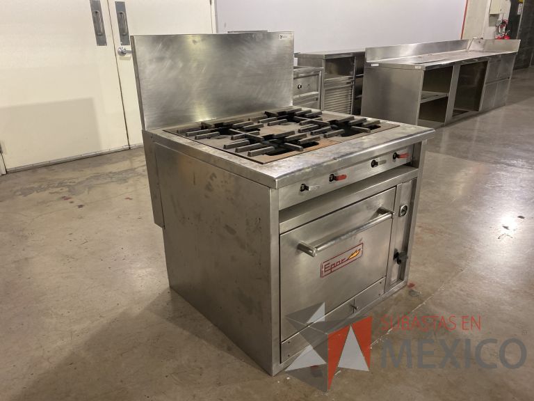 Lote 008 - Estufa de acero con 4 quemadores y horno - Imagen 3