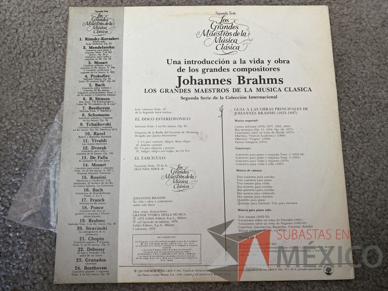 Lote 051 - 5 Vinilos LP Los Grandes Maestros de la Música Clásica - Imagen 3