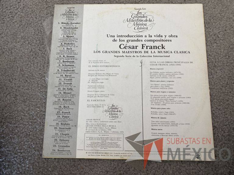Lote 051 - 5 Vinilos LP Los Grandes Maestros de la Música Clásica - Imagen 2