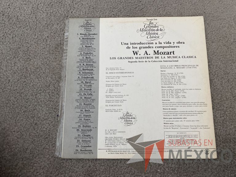 Lote 052 - 5 Vinilos LP Los Grandes Maestros de la Música Clásica - Imagen 4