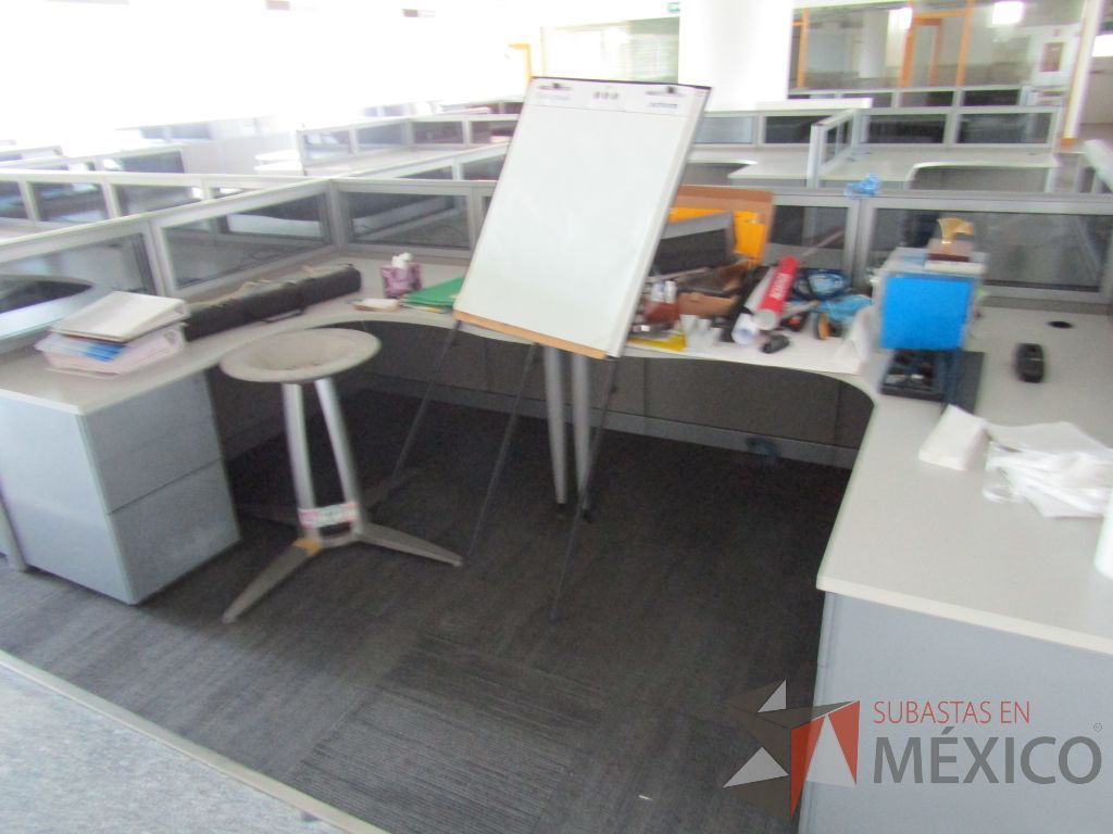 Lote 022 - Estación de trabajo para 10 personas, mampara baja con vidrio y con 10 archiveros de pedestal de 3 cajones - Steelcase - Imagen 7