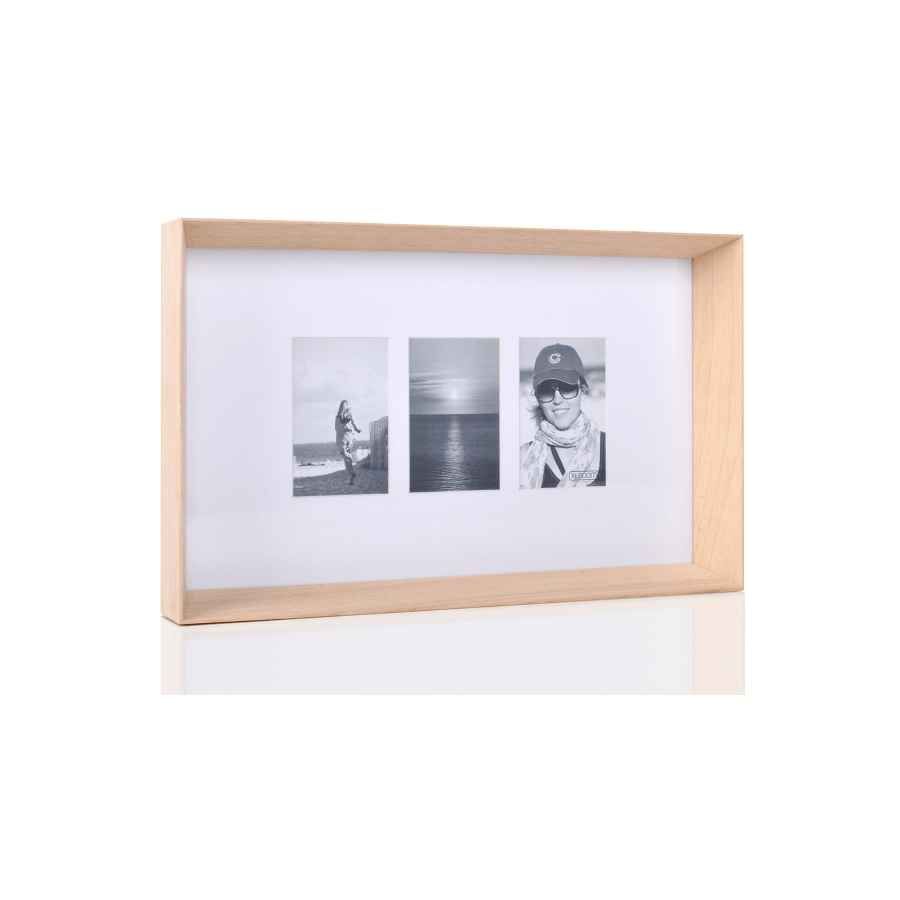 Lote 161 - 1 Pieza de Portaretratos Prado Frame 3 Fotografías 33 x 54 cm Madera Natural