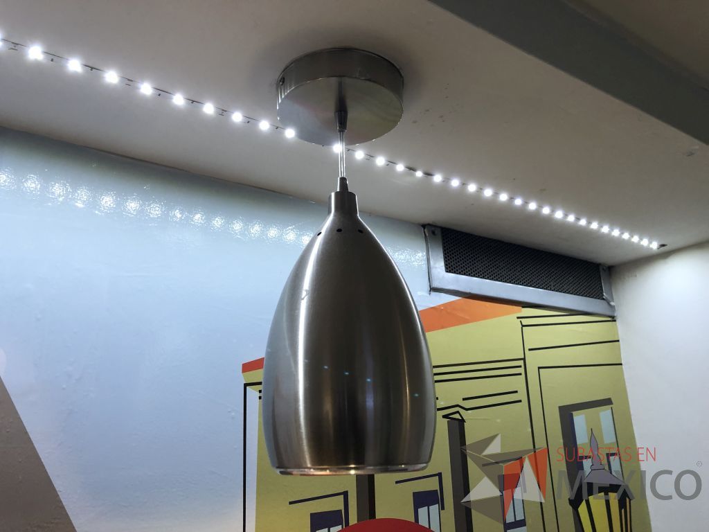 Lote 634- Luminaria circular colgante color plata - Imagen 3