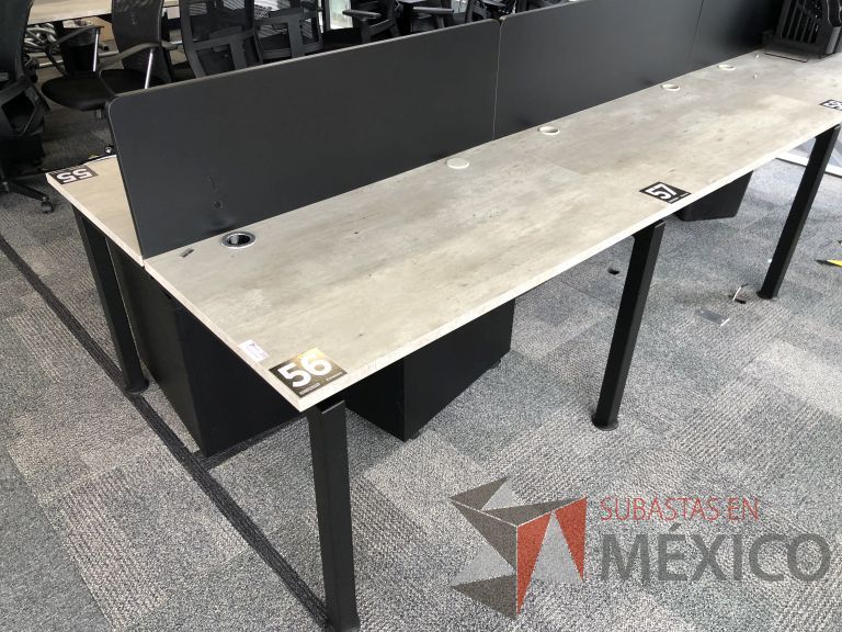 Lote 003 - Estación de trabajo para 6 personas con divisiones y orificios para cable - Imagen 13