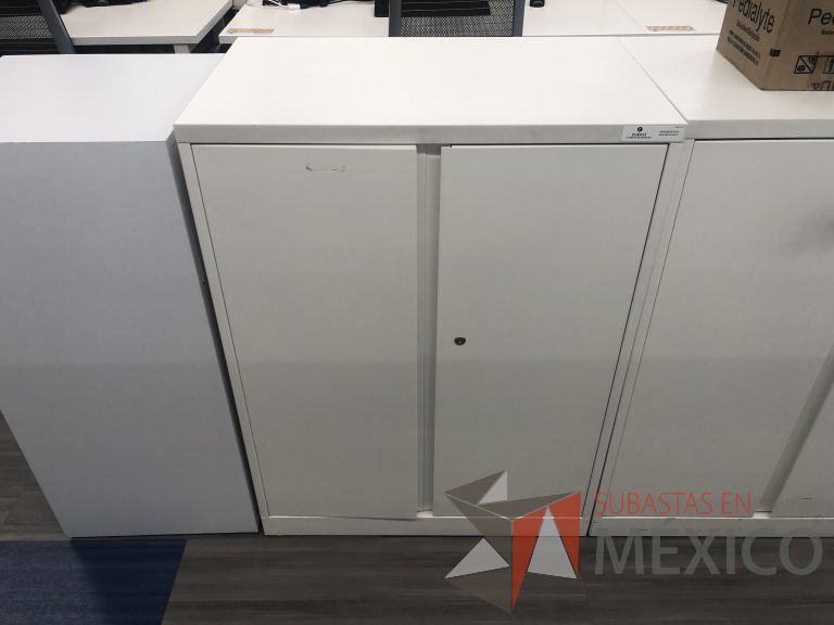 Lote 118 - Gabinete vertical de 2 puertas y 2 entrepaños color blanco