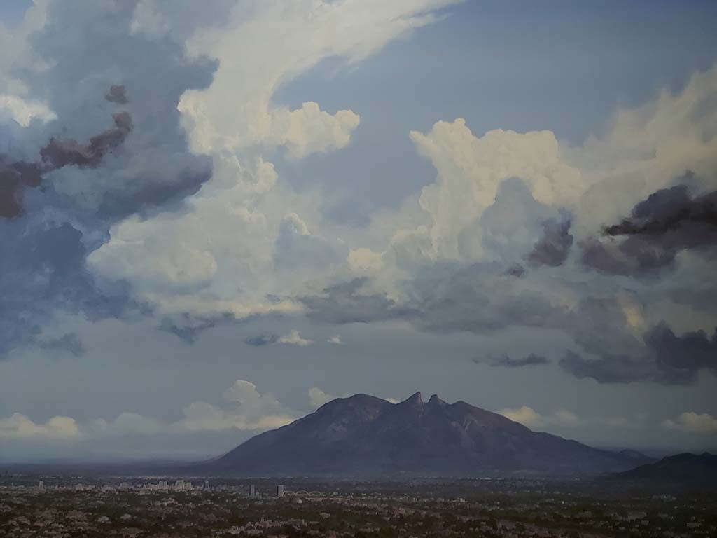 Lote 031 - Enrique Sánchez - Vista de Monterrey - Óleo sobre tela