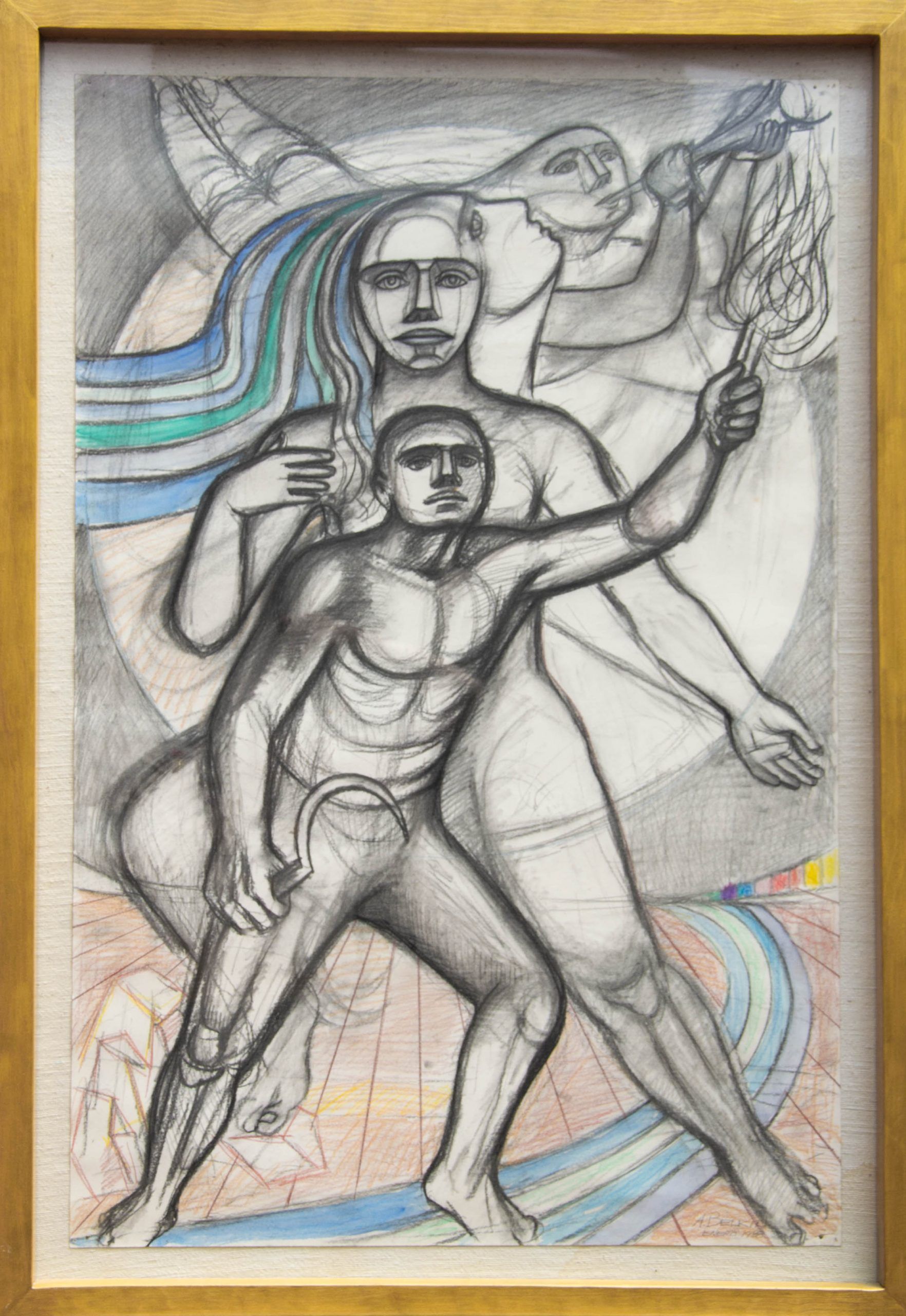 Lote 007 - Dibujo para el mural " Génesis para un Nuevo Orden"