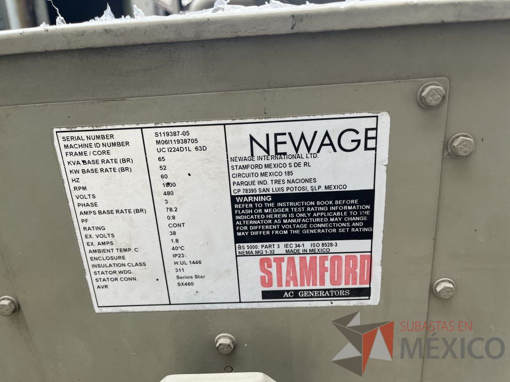 Lote 077 - Planta de emergencia y tablero de transferencia, 65 KVA - Imagen 8