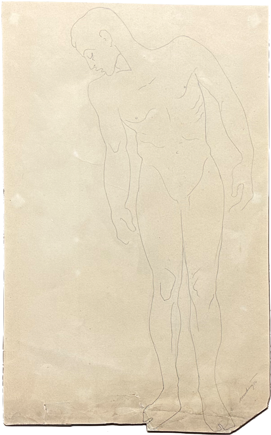 Lote 016 - "Martínez" - Sin título - Dibujo a lápiz - Imagen 2