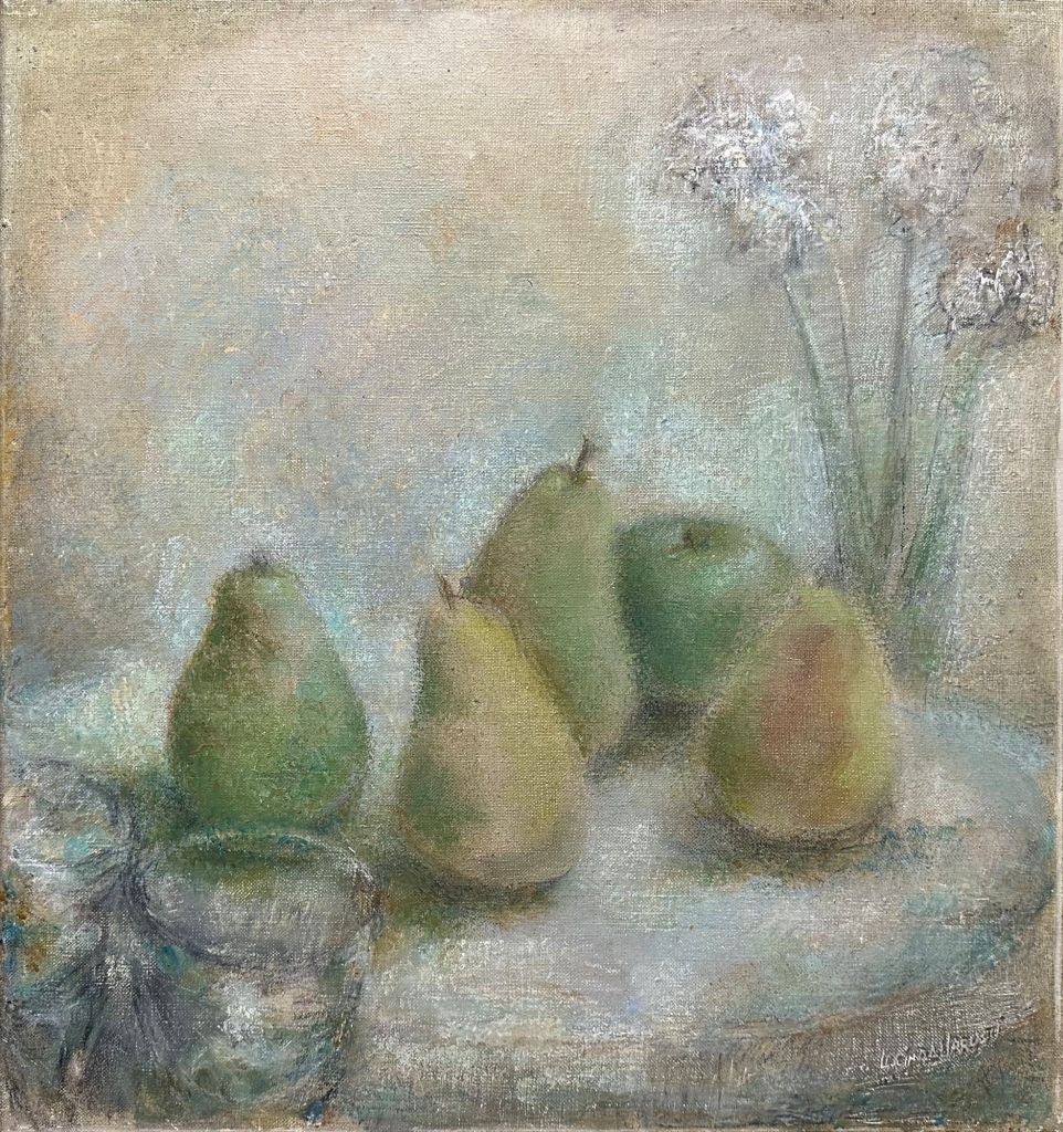 Lote 028 - Lucinda Urrusti - Naturaleza Muerta con Peras - Óleo sobre Lino