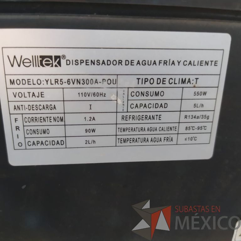 Lote 023 - Despachador de Agua Fría y Caliente Marca Welltek YLR5 Seminuevo - Zona industrial, Los Mochis, Sinaloa - Imagen 5