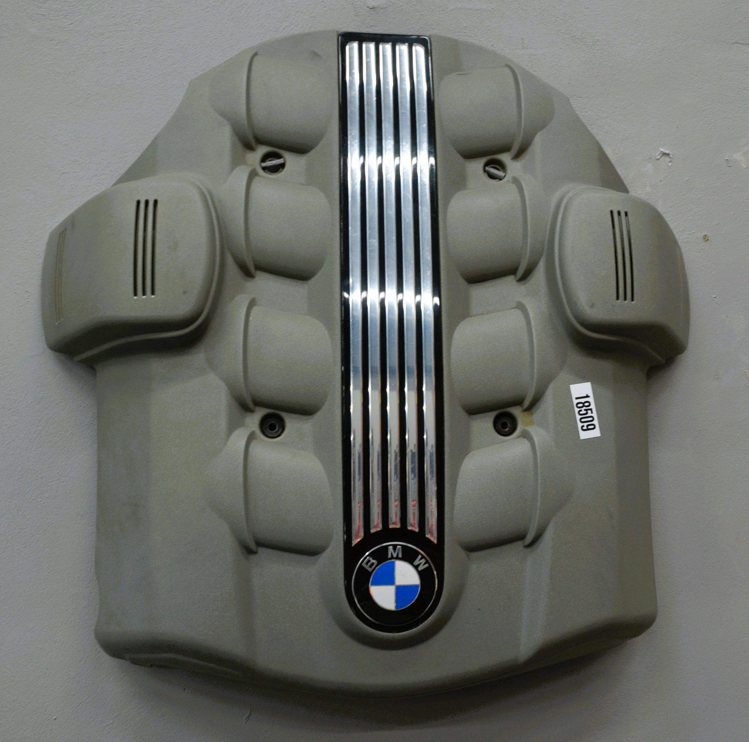Lote 038 - Una tapa de motor BMW V8, en plástico, 60cm x 55cm