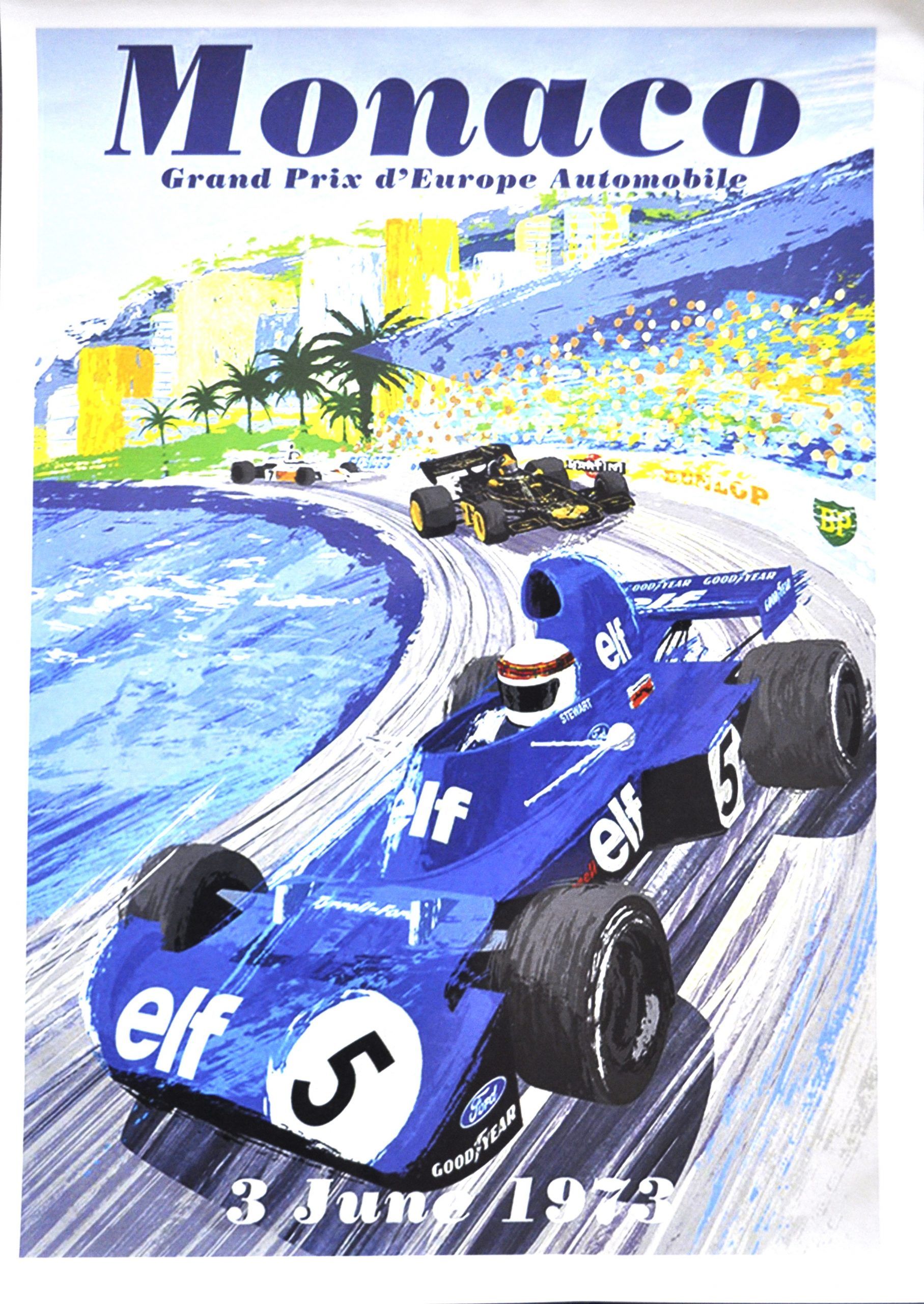 Lote 073 - GRAN PRIX DE MONACO 1973. Poster, 45 x 32cm