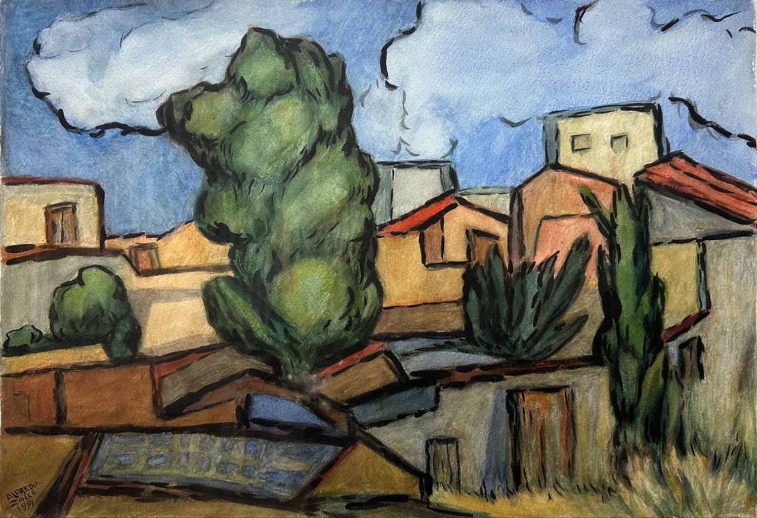 Lote 015 - Alfredo Zalce - Se desconoce título - Acuarela y Gouache - Imagen 2