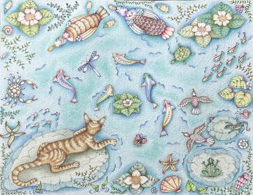 Lote 049 - The catch - Felciity Rainnie - Acuarela y prismacolor - Imagen 2