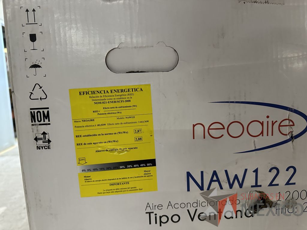 Lote 024 - Equipo de Aire Acondicionado tipo ventana Neoaire NAW122, 1 Ton, Frío, 220 Volts - Imagen 17