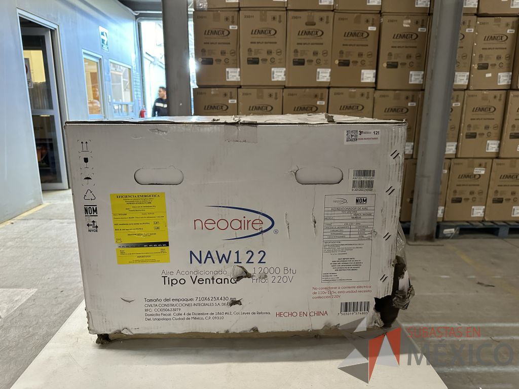 Lote 043 - Aire Acondicionado tipo Ventana NEOAIRE, Modelo: NAW122, 12000 BTU, 220v - Imagen 5