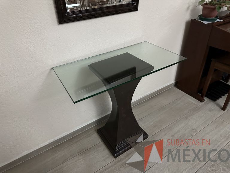 Lote 006 - Set con 1 espejo, 1 silla fija y y 1 mesa con cubierta de vidrio - Imagen 5