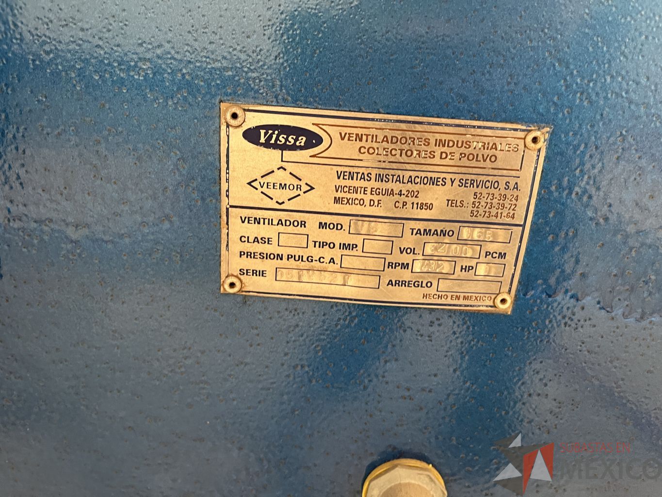 Lote 006 - Colector de polvo, MOTOR: 1HP, 1432 RPM, INCLUYE 14 mts. Aprox. de ducteria - Imagen 2