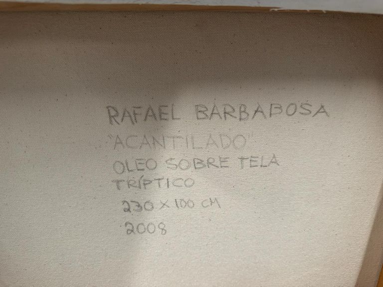 Lote 030 - Rafael Barbabosa - Acantilado (Tríptico) - Acrílico y arena sobre tela - Imagen 3
