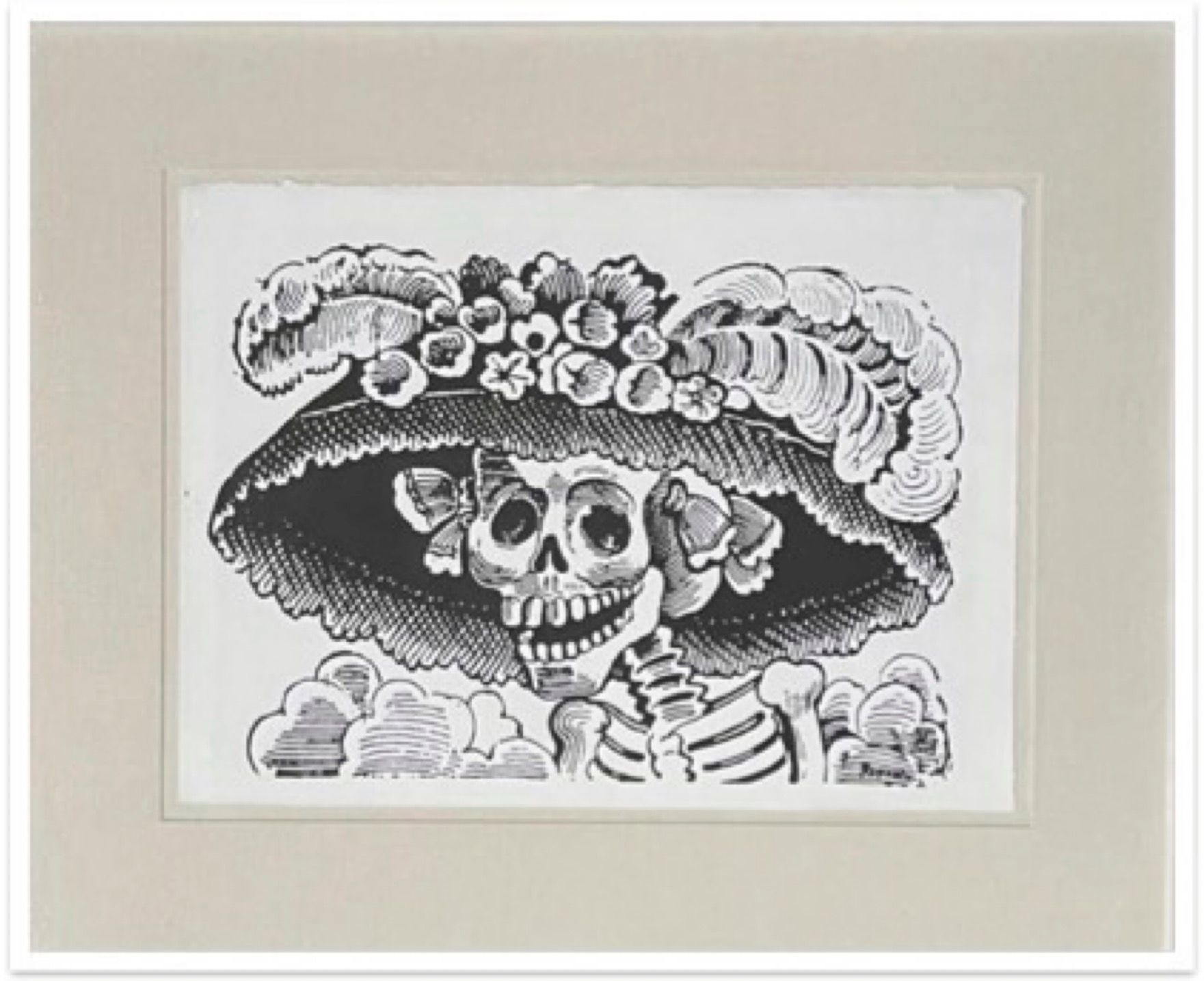 Lote 039 - Catrina - José Guadalupe Posada - Glicée en papel hecho a mano
