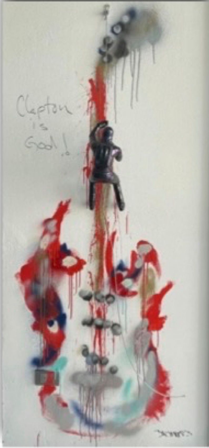 Lote 037 - Clapton Is God - Juan José Díaz Infante / Mr. Niuk - Mixta, acrílico sobre tela, escultura